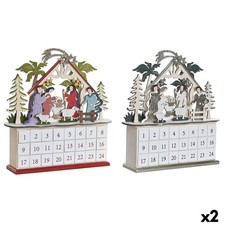 Calendrier de l’Avent DKD Home Decor Bois 34 x 8,5 x 36,5 cm [2 Unités]