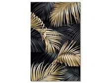 Tableau déstockage toile imprimé feuillage doré 50x80cm avec chassis - 73