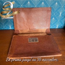Sacoche en cuir vintage, porte document, Lee, années 70.
