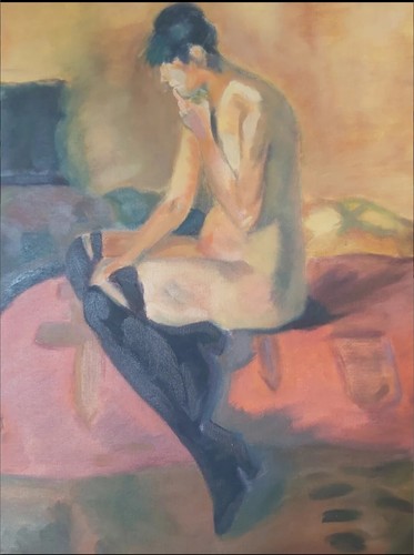 Tableau ancien huile - huile, portrait