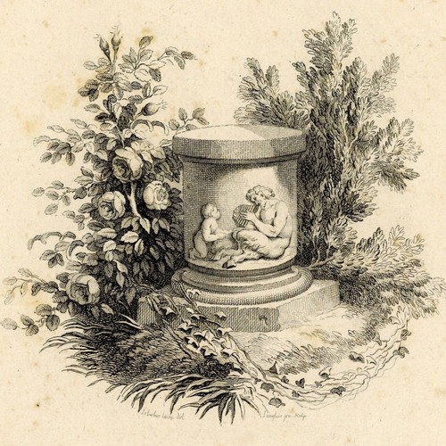 Ornement piedestal faune - ornement,