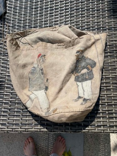 Ancien sac linge artisanal - sac,