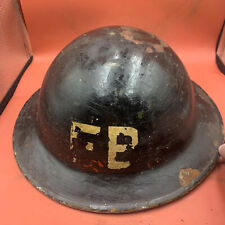 Original WW2 Britannique Maison Avant Civil Défense Feu Brigade Fb Casque -