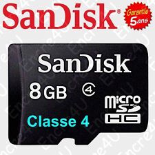 Carte Mémoire SANDISK 8 Go Gb Micro SDHC - Disponible aussi en 16 32 64 128 Giga