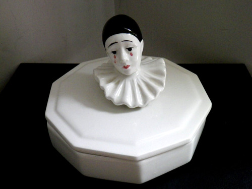 Bonbonnière tête pierrot - bonbonnière,