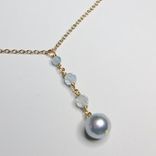 collier en perle Akoya grise