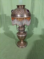 LAMPE de bureau À PÉTROLE PARISIENNE BRONZE ou LAITON PATINÉ avec abat jour a fr