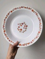 Assiette Légumier plat rond arcopal Scania Vintage fleurs orange rose Non Lotus