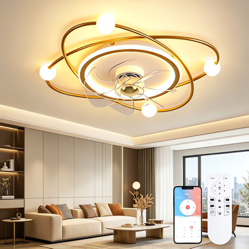 Lampe ventilateur dorée pour - ventilateur,
