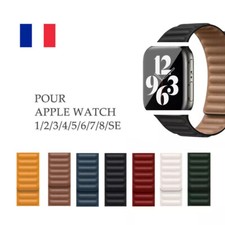 Bracelet cuir pour Apple Watch 38/40/41mm 42/44/45mm Serie 8 7 6 5 4 3 2 1 SE