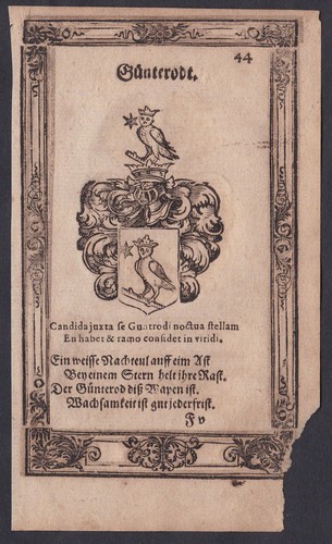 1620 günterodt blason bois - 1620,