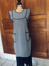 Tablier - blouse des années 1970 en coton  Neuf  Vintage taille unique