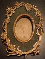 MAGNIFIQUE CADRE BRONZE DORÉ 1900 NATURALISTE JUGENDSTIL ART-NOUVEAU TOP QUALITÉ