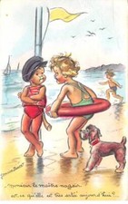 Illustrateur - n°91878 - G. Bouret - Monsieur le maître nageur est-ce qu'ell