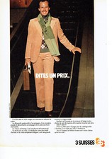 Publicité Advertising  088  1975   costume homme velours les 3 Suisses