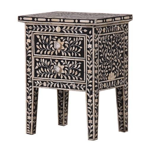 Table chevet tiroirs bois - table, 2