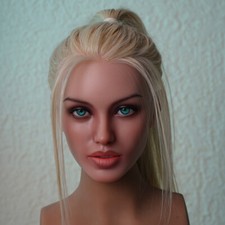 Sex Doll Head Silicone Real Oral Mobile Jawbone Tongue Implanted Hair for Men
