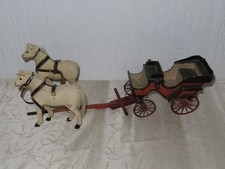 Antique Jouet en Bois Chevaux