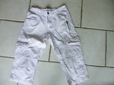 PANTACOURT / BERMUDA D été BLANC " NEUF " TAILLE 12 ANS / A TAILLE REGLABE !!!