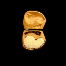 Grande pipe en écume de mer en argent 925 sculptée à la main tabac à fumer...