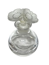 Flacon à parfum en cristal à bouchon floral Lancel - XXe siècle