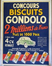 AFFICHE litho 5 BISCUITS