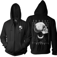 Veste à capuche zippée pour homme Luna gothique Dark Punk forêt noire grunge FB1117ZP