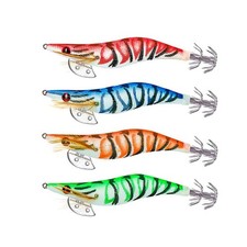 4 Pièces Crevettes Lumineuses Calmar Jig Leurres De Pêche en Mer Appâts de Pê...