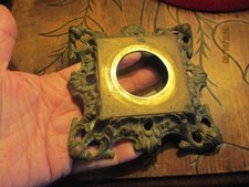 Ancien Pied Bronze d'ancienne Lampe à Pétrole à Coupe Vase Faïence Verre Cristal