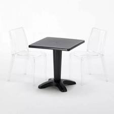 Table Carrée Noire 70x70cm
