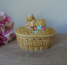 Beurrier en Céramique avec Couvercle – Décor Vache Jersey, Accessoire de Cuisine