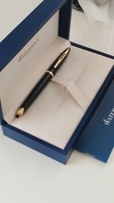 Stylo Roller Waterman Caréné Laque Noire  18K Goldplated Trim Rollerball Pen