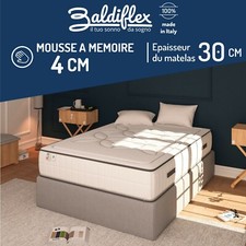 MATELAS A MEMOIRE DE FORME HAUTEUR 30 CM REVETEMENT DEHOUSSABLE GRAND BONJOUR