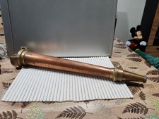 Rare ancienne buse incendie pompier lance à eau  Bronze & Cuivre 59cm 1920-30's