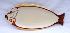 HB QUIMPER  Vintage Fish Shaped Serving Dish Hand Painted Faience B