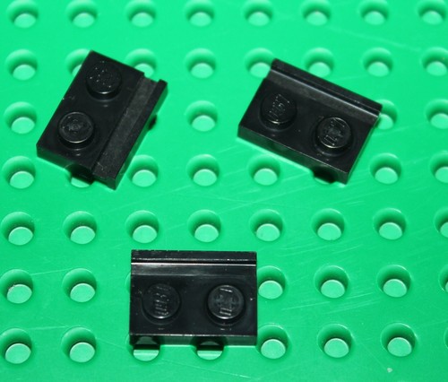 Lego black plate 1x2 with - black,