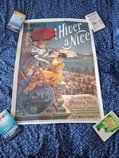 Affiche Wagons Lits  90 cms Par 65 Cms L Hiver A Nice  Imperfection Humidité 