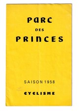 Programme du PARC DES PRINCES Arrivée du 57e Bordeaux-Paris (1958)