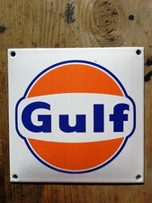 Plaque émaillée Garage GULF  Enamel sign no Shell Bp Texaco Mobil