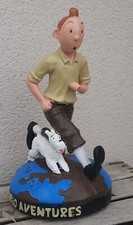 STUDIO AVENTURES TINTIN   ET MILOU GLOBE TROTTER EN RÉSINE HAUTEUR  40 CM 