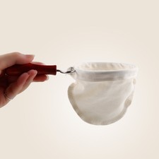 1 PC 86mm Filtre À Café Flanelle Presse Tissu Manche En Bois Pour Filtre À