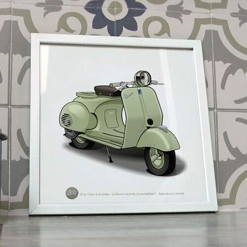 Poster scooter vespa vert - poster,