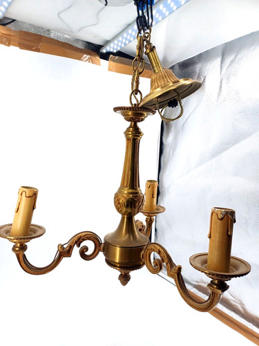 Lustre feux bronze louis - 3, en