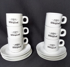 6 Tasses à café expresso publicitaires pour  COGNAC BISQUIT en porcelaine