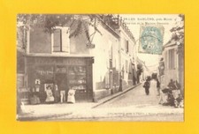 LES SABLONS (77) Devanture Commerce "EPICERIE-MERCERIE GASCOIN" animée en 1904