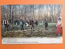 cpa France 40 - INDUSTRIE LANDAISE Coupe de BRANCHES pour faire une CHARBONNIÈRE