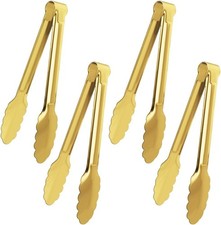 4 Pack Serving Tongs Gold