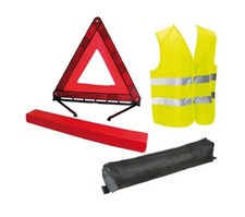 Kit de securite 1 triangle de signalisation et 1 gilet de securite dans une poc