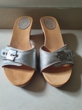 Mules sabot Scholl femme argent