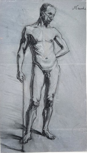 Acte masculin debout - nu, dessin